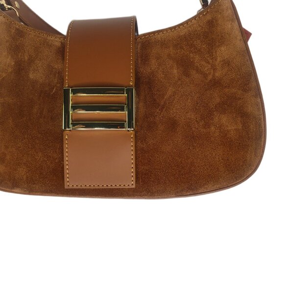 Genuine Charlie Leather “Stazalina” Small Handbag & Crossbody–Cognac/Brown-NWT - Picture 10 of 13